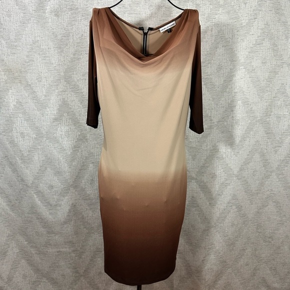 sublime x jay godfrey brown ombre cowl neck dress size S - Picture 1 of 11